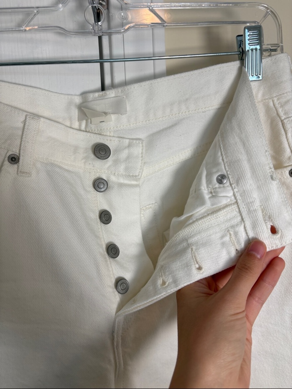 COS KNEE-LENGTH DENIM SHORTS white size 28 - Picture 5 of 8